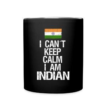 I can not Keep Calm I am Inder - Tasse einfarbig - Schwarz - Vorne