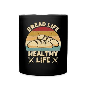 Lustiger Brotbacken-Bäcker - Tasse einfarbig - Schwarz - Vorne