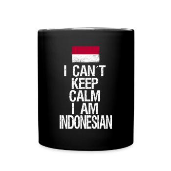Je ne peux pas rester calme Je suis indonésien - Mug uni - noir - Devant