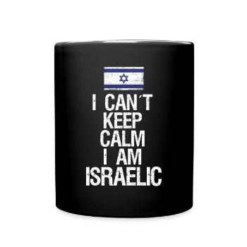 Je ne peux pas rester calme Je suis Isreali - Mug uni - noir - Devant
