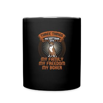 Boxer Hund Hunde Deutscher Boxer Geschenk - Tasse einfarbig - Schwarz - Vorne