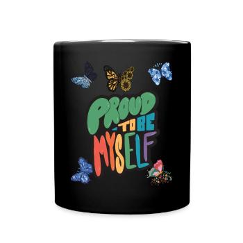 Butterfly Proud Motivational Saying with Butterfli - Tasse einfarbig - Schwarz - Vorne