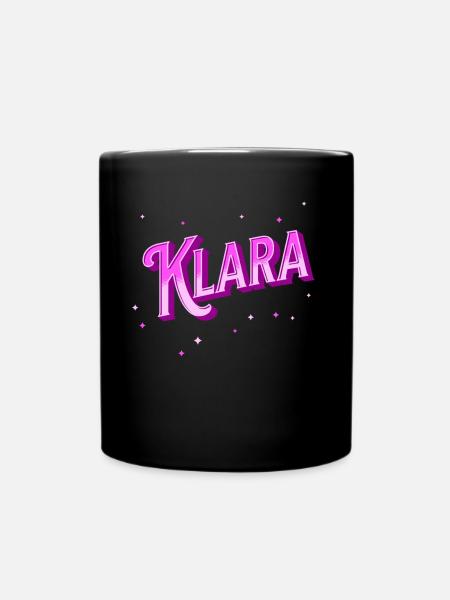 Klara Namen personalisiert - Tasse einfarbig - Schwarz