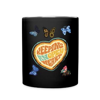 Heart For Butterflies Motivation Butterfly Dicton - Mug uni - noir - Devant
