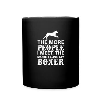 Boxer Hund Hunde Deutscher Boxer Geschenk - Tasse einfarbig - Schwarz - Vorne