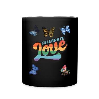 Butterfly Love Motivational Saying with Butterflie - Tasse einfarbig - Schwarz - Vorne