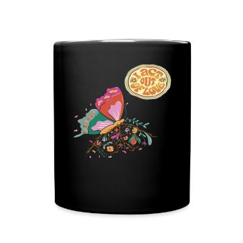 Acte d’amour papillon Motivation Dire avec Mais - Mug uni - noir - Devant