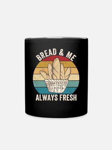 Lustiger Brotbacken-Bäcker - Tasse einfarbig - Schwarz