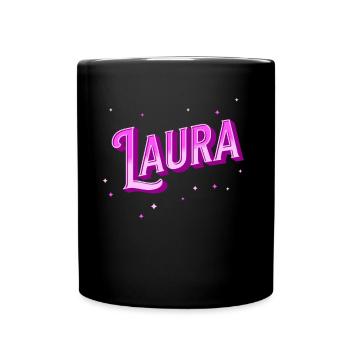 Laura name personalized - Full Colour Mug - black - Front