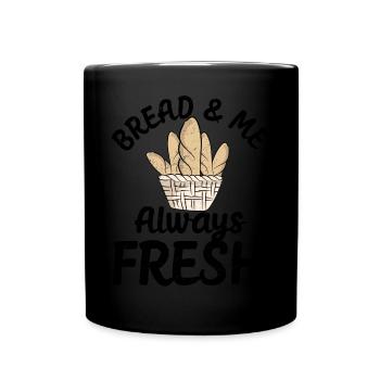 Lustiger Brotbacken-Bäcker - Tasse einfarbig - Schwarz - Vorne