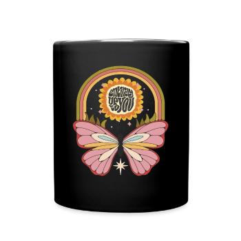 Hippie Tournesol Papillon Motivation Dicton Mais - Mug uni - noir - Devant