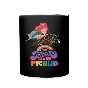 Citation de motivation de papillon arc-en-ciel avec Butterfl - Mug uni - noir - Devant