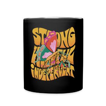 Motivational Saying with Butterfly and Butterflies - Tasse einfarbig - Schwarz - Vorne