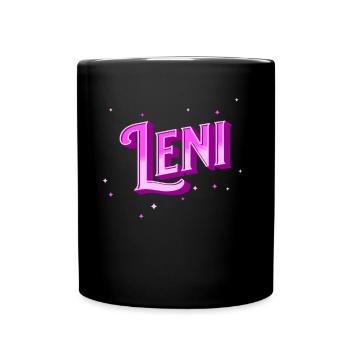 Leni Namen personalisiert - Tasse einfarbig - Schwarz - Vorne