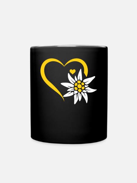 Edelweiß Flower Mountain Edelweiß Flowers - Edelwe - Tasse einfarbig - Schwarz