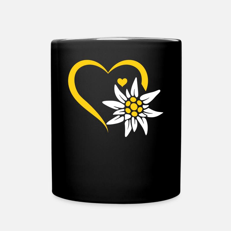 Edelweiß Flower Mountain Edelweiß Flowers - Edelwe - Tasse einfarbig - Schwarz