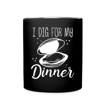 Clamming Je creuse pour mon Dinner Clam Clam Digger - Mug uni - noir - Devant