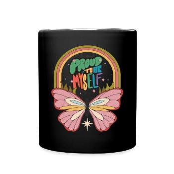 Papillon fier dicton motivant avec des fesses mignonnes - Mug uni - noir - Devant
