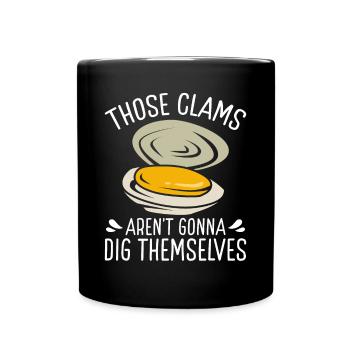Clamming Creusez-vous drôle de Clam Clam Digger - Mug uni - noir - Devant