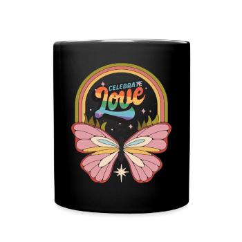 Butterfly célèbre le dicton motivant avec Butte - Mug uni - noir - Devant