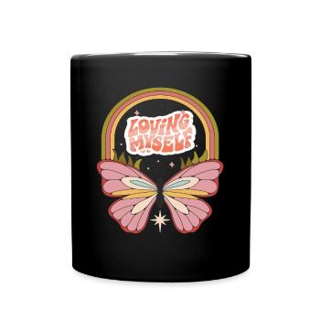 Butterfly Myself Motivation Dicton avec Cute But - Mug uni - noir - Devant