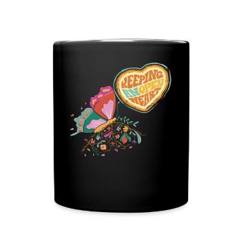 Papillon à cœur ouvert Dicton de motivation avec fesses - Mug uni - noir - Devant
