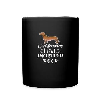Dachshund Dog Dogs Dachshund Teckel Gift - Full Colour Mug - black - Front