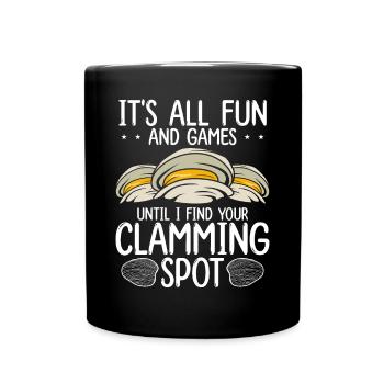 Clam c’est tout le plaisir et les jeux Clamming Clamming Clam DiggerCla - Mug uni - noir - Devant