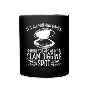 Clam Spot Clamming Rake Funny Clam Digger - Mug uni - noir - Devant