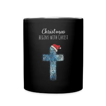 Weihnachtszeit Christlich Jesus Gott Christ Kirche - Tasse einfarbig - Schwarz - Vorne