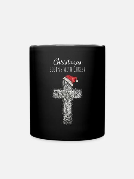 Christmas Weihnachtsgottesdienst Jesus Christ - Tasse einfarbig - Schwarz