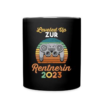 Pension 2023 Pensionärin Gamer Zocken Ruhestand Re - Tasse einfarbig - Schwarz - Vorne