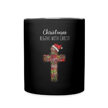Weihnachtsgottesdienst Jesus Christ Kirche Advent - Tasse einfarbig - Schwarz - Vorne