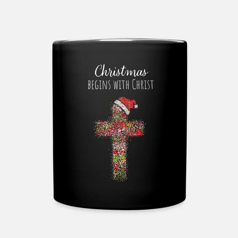 Weihnachtsgottesdienst Jesus Christ Kirche Advent - Tasse einfarbig - Schwarz
