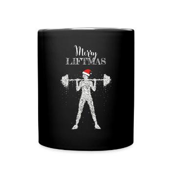 Merry Liftmas Haltérophilie Fitness Santa Hat - Mug uni - noir - Devant