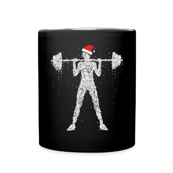Entraînement d’haltérophilie Fitness Santa Hat Noël - Mug uni - noir - Devant