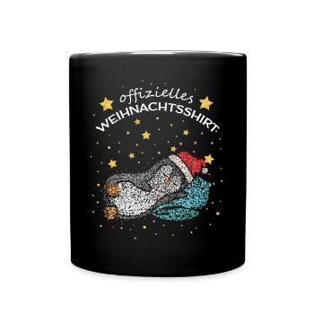 Offizielles Weihnachtsshirt Weihnachtsmütze - Tasse einfarbig - Schwarz - Vorne