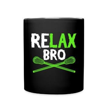 Relax Bro Retro Vintage Lacrosse Design - Mug uni - noir - Devant