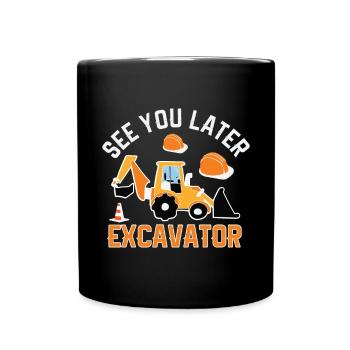 A plus tard Digger drôle de bambin - Mug uni - noir - Devant