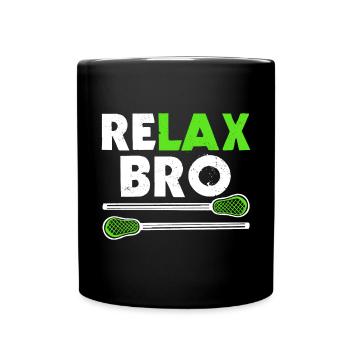Relax Bro Retro Vintage Lacrosse Design - Mug uni - noir - Devant