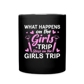 What happens on the girls' journey remains funny - Full Colour Mug - black - Front