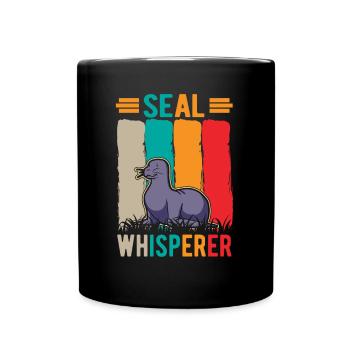 Seal Whisperer Seelöwen Flüsterer Robbe - Tasse einfarbig - Schwarz - Vorne