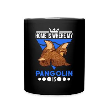Zuhause ist wo mein Pangolin ist - Tasse einfarbig - Schwarz - Vorne