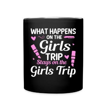 What happens on the girls' journey remains funny - Full Colour Mug - black - Front