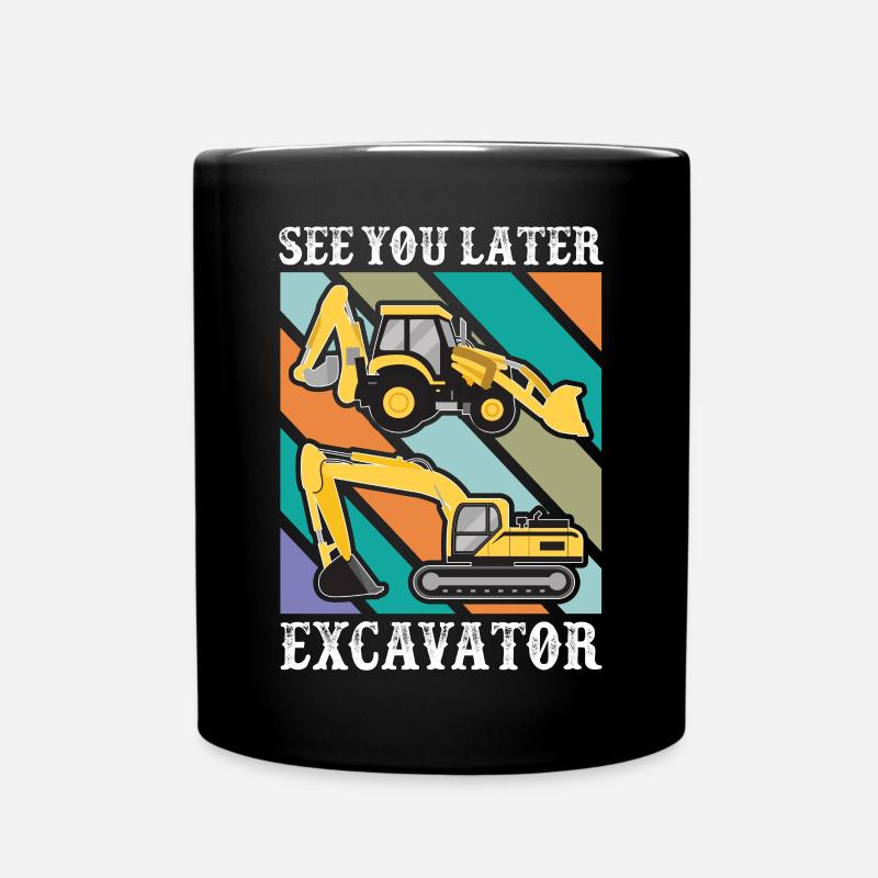 Wir Sehen Uns Später Bagger Lustiger Kleinkind - Tasse einfarbig - Schwarz