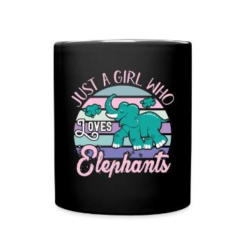 Juste une fille qui aime les femmes éléphants - Mug uni - noir - Devant