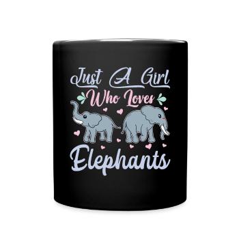 Juste une fille qui aime les femmes éléphants - Mug uni - noir - Devant