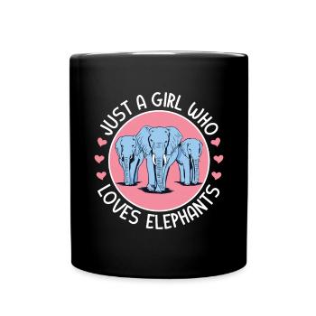 Juste une fille qui aime les femmes éléphants - Mug uni - noir - Devant