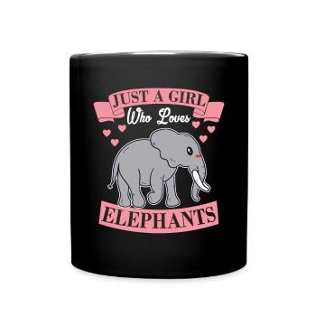 Juste une fille qui aime les femmes éléphants - Mug uni - noir - Devant