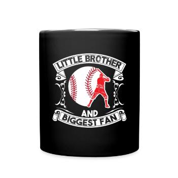 Kleiner Bruder Und Größtes Fangemittel Baseball - Tasse einfarbig - Schwarz - Vorne